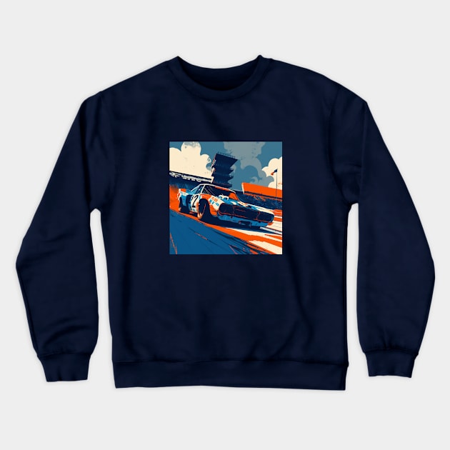 70s Race Car Crewneck Sweatshirt by DavidLoblaw